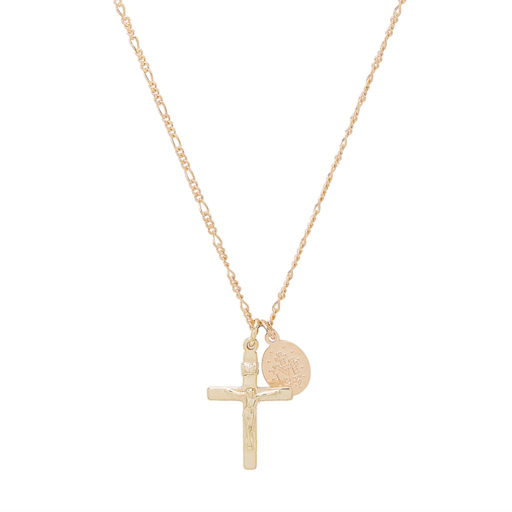 Cross & Saint Charm Necklace By Joolz By Martha Calvo